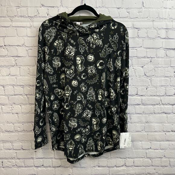 LuLaRoe Tops - Lularoe Amber Hoodie Creeping it Real Halloween Size Medium Spooky NEW